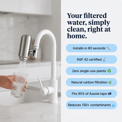 EcoPure™ Stainless Steel Tap Water Filter + 5 Free Filters